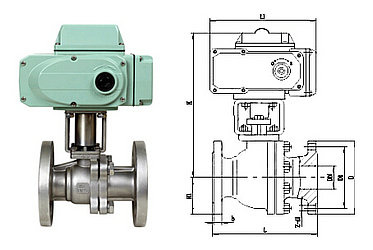 电动法兰球阀结构图